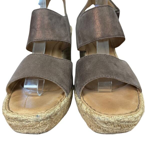 Born Sentinel Wedge Metallic Bronze Espadrille Platform Sandals Shoes Leather 9 - Picture 7 of 16